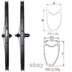 Road Bike 700c Carbon Wheelset 25mm Wide Asymmetric HG XDR Center Lock Hub
