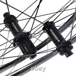 Road Bike 700c Carbon Wheelset 25mm Wide Asymmetric HG XDR Center Lock Hub