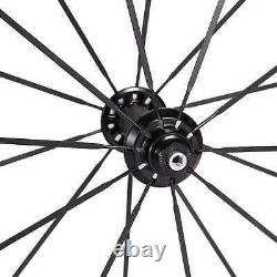 Road Bike Carbon Fiber Racing Wheelset 25mm Wide 60mm Clincher Tubular Wheels