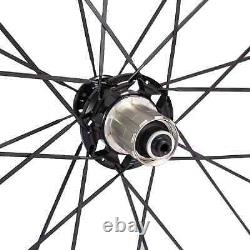 Road Bike Carbon Fiber Racing Wheelset 25mm Wide 60mm Clincher Tubular Wheels