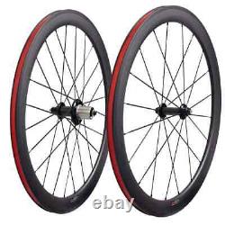 Road Bike Carbon Fiber Racing Wheelset 25mm Wide 60mm Clincher Tubular Wheels