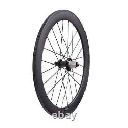 Road Bike Carbon Fiber Racing Wheelset 25mm Wide 60mm Clincher Tubular Wheels