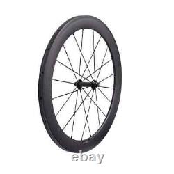 Road Bike Carbon Fiber Racing Wheelset 25mm Wide 60mm Clincher Tubular Wheels