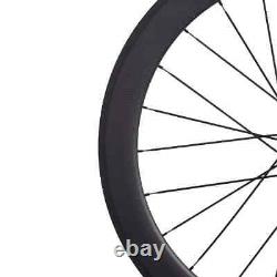 Road Bike Carbon Fiber Racing Wheelset 25mm Wide 60mm Clincher Tubular Wheels