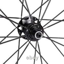 Road Bike Carbon Fiber Racing Wheelset 25mm Wide 60mm Clincher Tubular Wheels