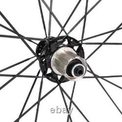 Road Bike Carbon Fiber Racing Wheelset 25mm Wide 60mm Clincher Tubular Wheels