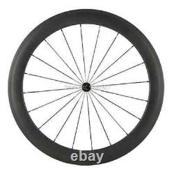 Road Bike Carbon Fibre 60mm Clincher Wheelset 23mm Width R13 Black Hub Wheels