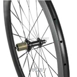 Road Bike Carbon Fibre 60mm Clincher Wheelset 23mm Width R13 Black Hub Wheels
