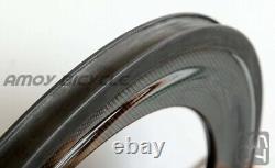 Road Bike Carbon Tri Spoke Fixed Gear Front Rear Wheels Track Bicycle Wheelset