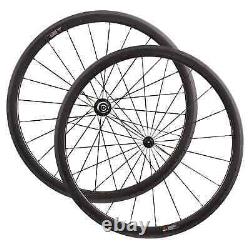 Road Bike Carbon Wheels 38mm Depth 25mm Width U Shape 700C Tubuless 3K UD Matte