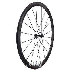 Road Bike Carbon Wheels 38mm Depth 25mm Width U Shape 700C Tubuless 3K UD Matte