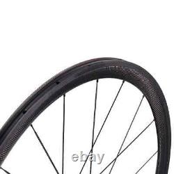 Road Bike Carbon Wheels 38mm Depth 25mm Width U Shape 700C Tubuless 3K UD Matte