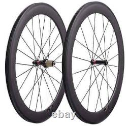 Road Bike Carbon Wheels 60mm Tubuless Ready No Holes on The Rims Bike Wheelset