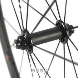 Road Bike Carbon Wheels 700C 38mm Depth 3K Matte Wheelset with Powerway R51 Hub