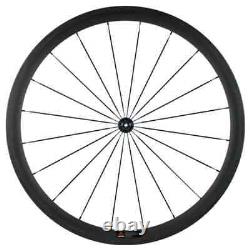 Road Bike Carbon Wheels 700C 38mm Depth 3K Matte Wheelset with Powerway R51 Hub