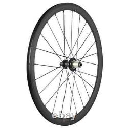 Road Bike Carbon Wheels 700C 38mm Depth 3K Matte Wheelset with Powerway R51 Hub