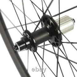 Road Bike Carbon Wheels 700C 38mm Depth 3K Matte Wheelset with Powerway R51 Hub