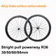 Road Bike Carbon Wheels Brake Surface With Straight Pull Powerway R36 Hub