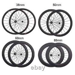 Road Bike Carbon Wheels Depth 24-88mm width 23/25mm Tubular Clincher V/U shape