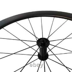 Road Bike Carbon Wheelset 700c 25mm Width Rim Brake Clincher/Tubeless 20 24Holes