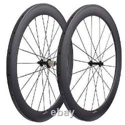 Road Bike Carbon Wheelset Depth 60mm Width 25mm Clincher Tubular Bicycle Wheels