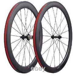 Road Bike Carbon Wheelset Depth 60mm Width 25mm Clincher Tubular Bicycle Wheels