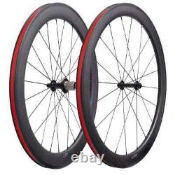Road Bike Carbon Wheelset Depth 60mm Width 25mm Clincher Tubular Bicycle Wheels