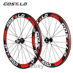 Road Bike Thru Axle Carbon Wheel 50mm Clincher Tubuless Tubular bicycle Wheelset