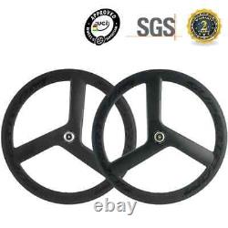 Road Bike Wheels Depth 56mm Width 23mm 700C 3 Spoke Clincher Carbon Wheelset
