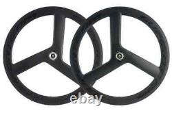 Road Bike Wheels Depth 56mm Width 23mm 700C 3 Spoke Clincher Carbon Wheelset