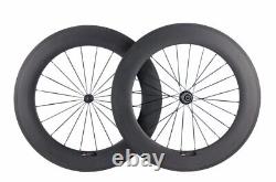 Road Bike Wheelset Depth 88mm Clincher Carbon Racing Bike Wheels 3K Matte