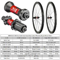 Road Gravel Bike Carbon Wheelset Bicycle Wheel DT240 Hub Disc Brake Tubeless