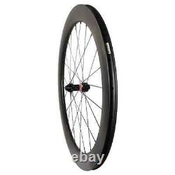 Road Gravel bike 55mm Deep Carbon Wheels Clincher Tubeless 25mm Wide Center Lock