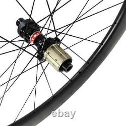 Road Gravel bike 55mm Deep Carbon Wheels Clincher Tubeless 25mm Wide Center Lock