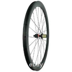 Road Gravel bike 55mm Deep Carbon Wheels Clincher Tubeless 25mm Wide Center Lock