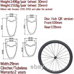 Road Racing Bicycle 700c Carbon Wheel Tubeless Wheelset Quick Release Hub 3K/UD