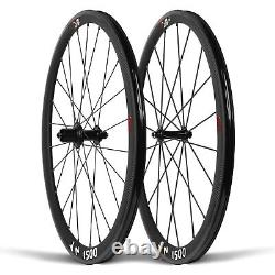 Road Racing Bike Wheelset 700C Carbon Rim Clincher/Tubeless Ready 38mm Wheels QR