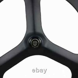 Road Track Bicycle Fixe Gear Carbon 3 Spoke Wheels Clincher Integrated Wheelset