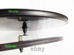 SALE! 650C/700c premium carbon disc wheel clincher track&road bike wheel 25mm