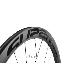 SUPERTEAM 45mm Disc Brake Clincher Road Bike Wheelset UCI Carbon Racing Wheels
