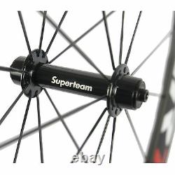 SUPERTEAM 50mm Carbon Wheelset Clincher Wheels Road Bike R13 Hub Wheelsets