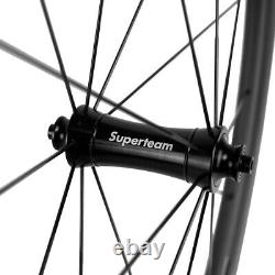 SUPERTEAM 50mm Clincher Carbon Wheelset SLR Hub Road Bike Wheels U Shape Matte