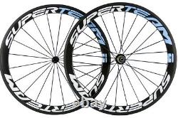SUPERTEAM CLASSIC SERIES 50mm Road Bike Clincher Carbon Wheels 3k Matte Wheelset