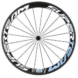 SUPERTEAM CLASSIC SERIES 50mm Road Bike Clincher Carbon Wheels 3k Matte Wheelset