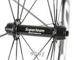 SUPERTEAM CLASSIC SERIES 50mm Road Bike Clincher Carbon Wheels 3k Matte Wheelset