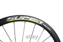 SUPERTEAM Carbon Disc Brake Wheelset 40mm Clincher Carbon Road Bicycle Wheels
