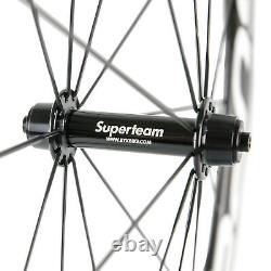 SUPERTEAM Full Carbon Road Cycling Wheelset 23mm Width 50mm Clincher Wheels R13