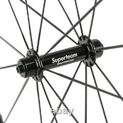 SUPERTEAM Full Carbon Road Cycling Wheelset 23mm Width 50mm Clincher Wheels R13