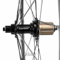 SUPERTEAM Road Bike Wheels 50mm Carbon Fiber Wheelset Clincher Bicycle Wheelset