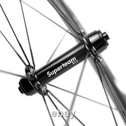 SUPERTEAM UCI Carbon Fiber Wheels 700C 50mm Road Bicycle Rim Brake Wheelset